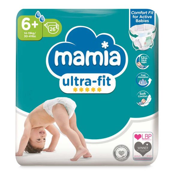 Mamia Ultra-fit XL Nappies 26 Pack/Size 6+